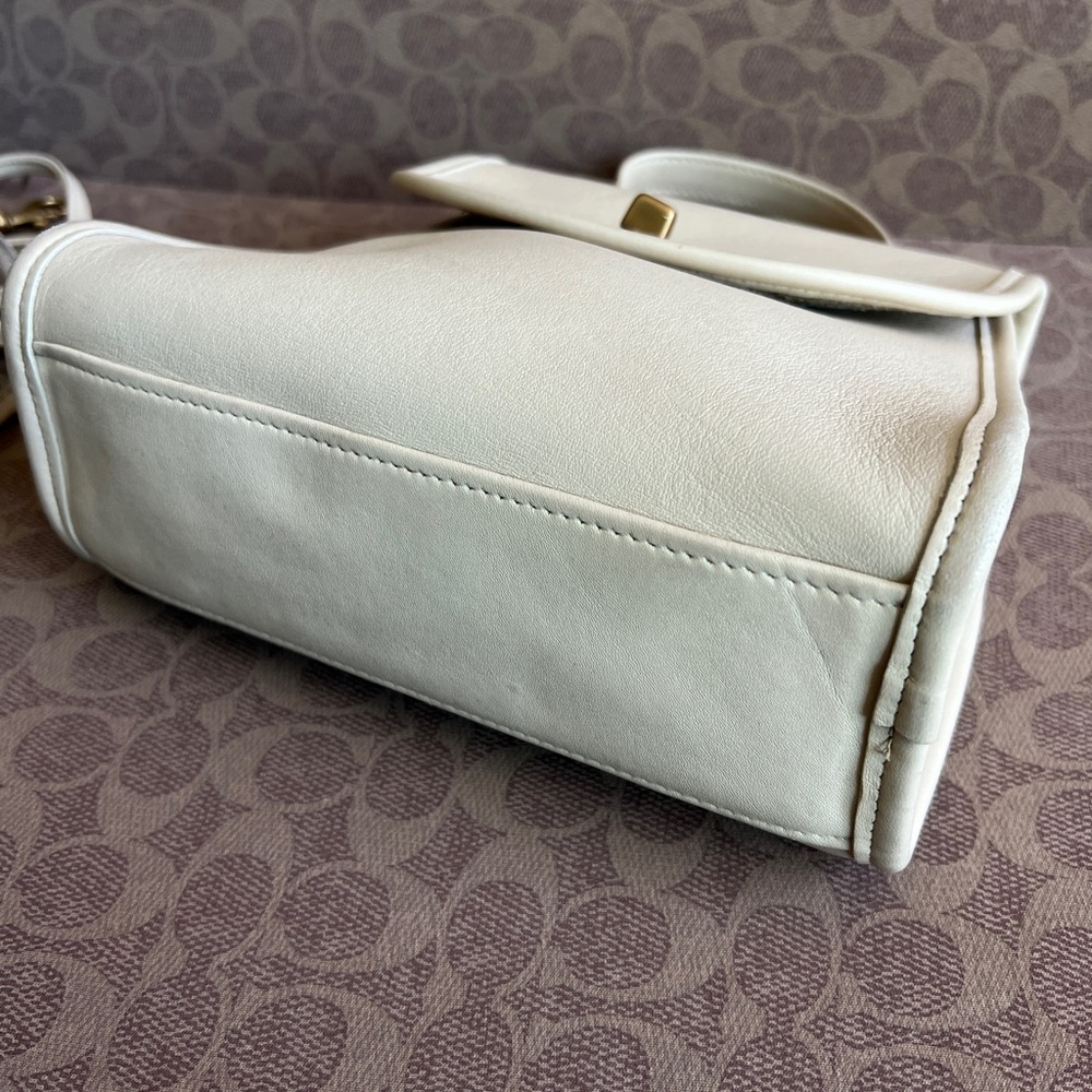 Vintage Coach Regina Cream Leather Top Handle Satchel - Picture 5 of 8